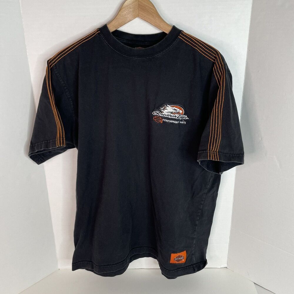 Vintage Harley Davidson Screamin Eagle Shirt, Black, Large, Short Sleeve,